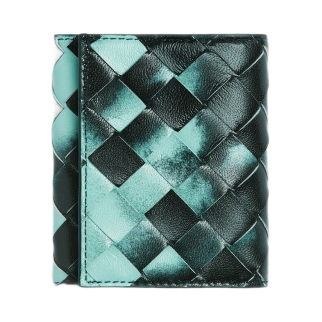 보테가 베네타 스몰 인트레치아토 트라이폴드 지퍼 지갑 셀라돈 잉크웰(Bottega Veneta Small Intrecciato Tri-Fold Zip Wallet Celadon Inkwell) - 1