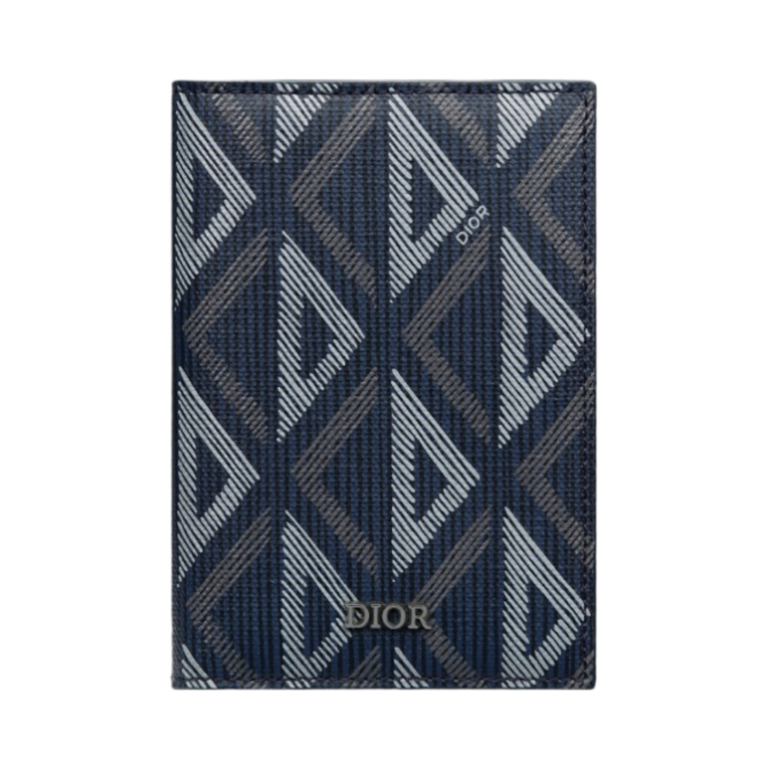 디올 BI 폴드 카드 홀더 네이비 블루 CD 다이아몬드 캔버스(Dior Bi Fold Card Holder Navy Blue CD Diamond Canvas) - 1