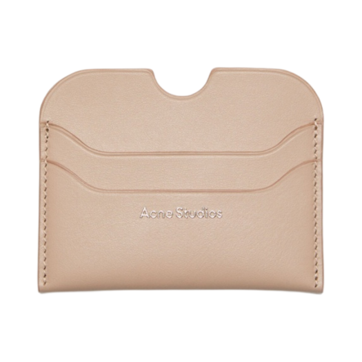 CG0234-CGZ Acne Studios Leather Card Holder Taupe Beige