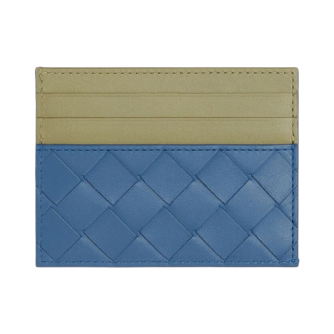 635057VCPQ54226 Bottega Veneta Intrecciato Credit Card Case Surf Travertine