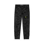 Stone Island 31021 Nylon Satin Raso Track Cargo Pants Black - 21FW