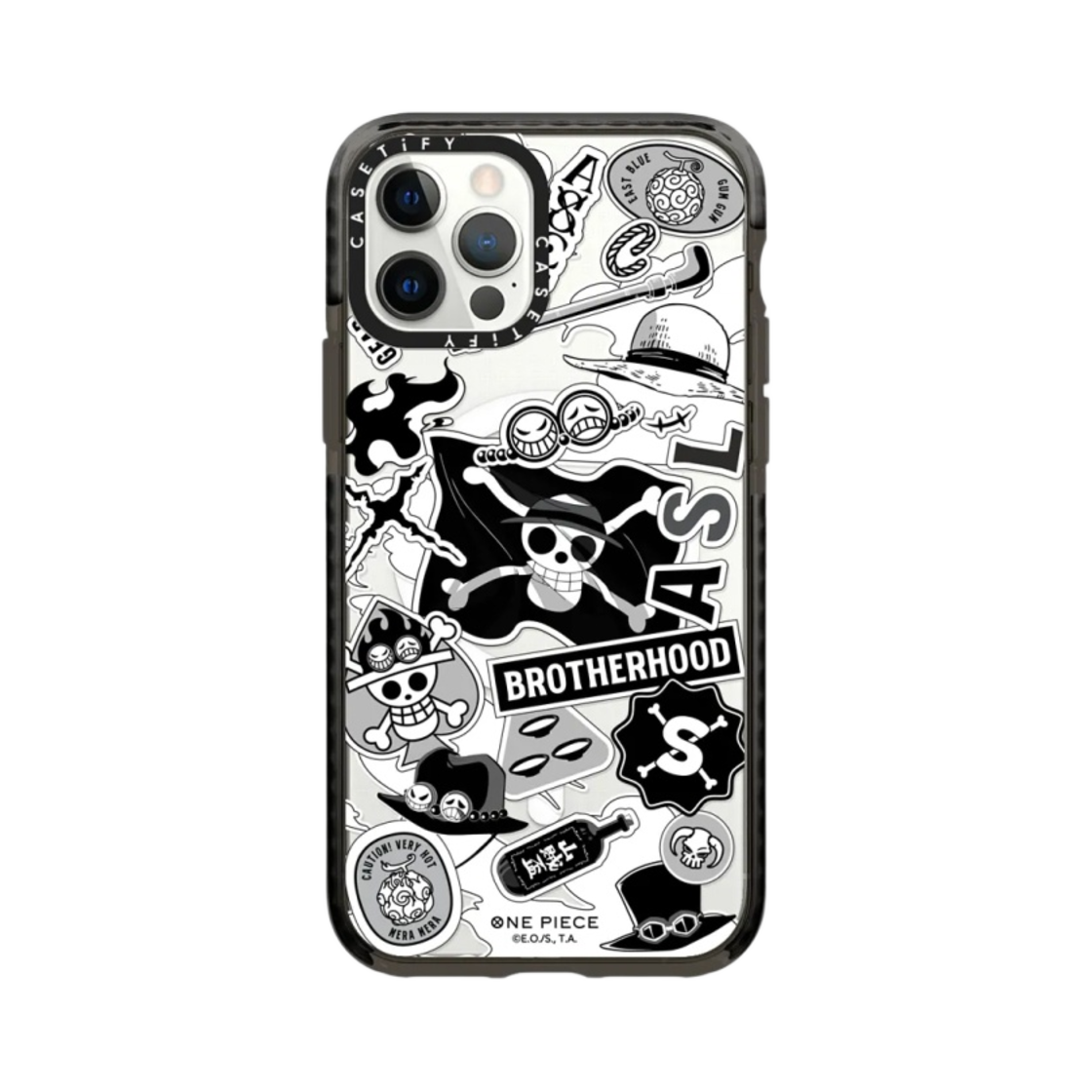 케이스티파이 x 원피스 아이폰 맥세이프 브라더후드 모노톤 스티커 케이스 클리어(Casetify x One Piece iPhone Magsafe Brotherhood Monotone Sticker Case Clear) - 4