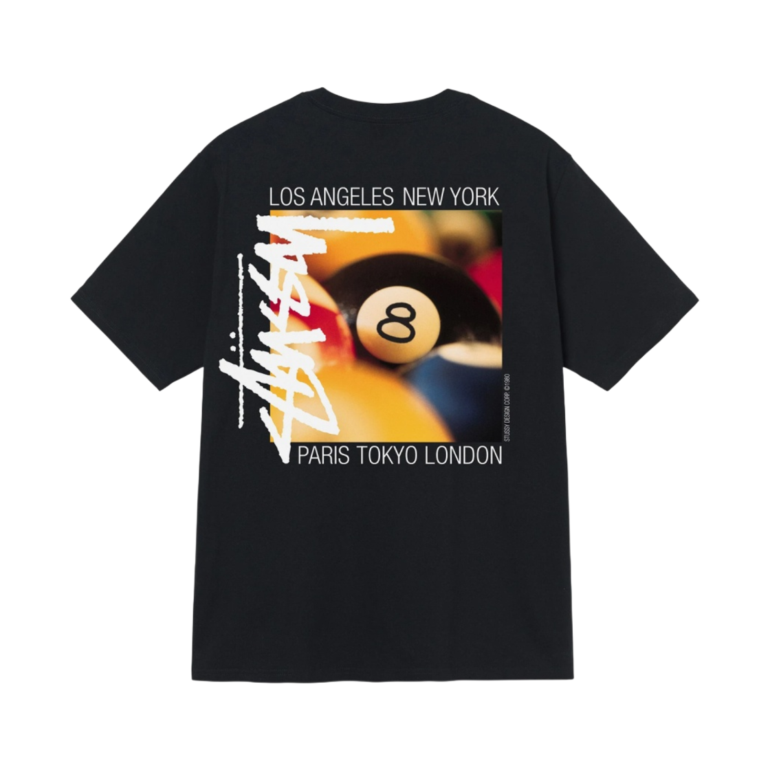 스투시 빌리아드 티셔츠 블랙