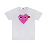 (W) Play Comme des Garcons Red Heart T-Shirt Pink