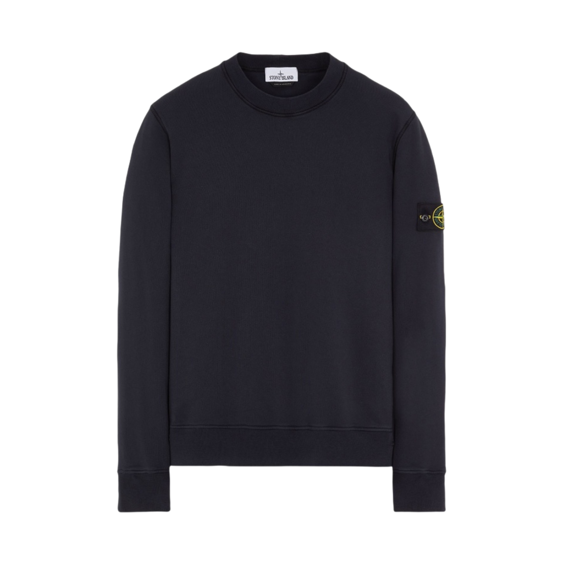 791563051-A0020 Stone Island 63051 Cotton Fleece Garment Dyed Sweatshirt Navy Blue - 23FW