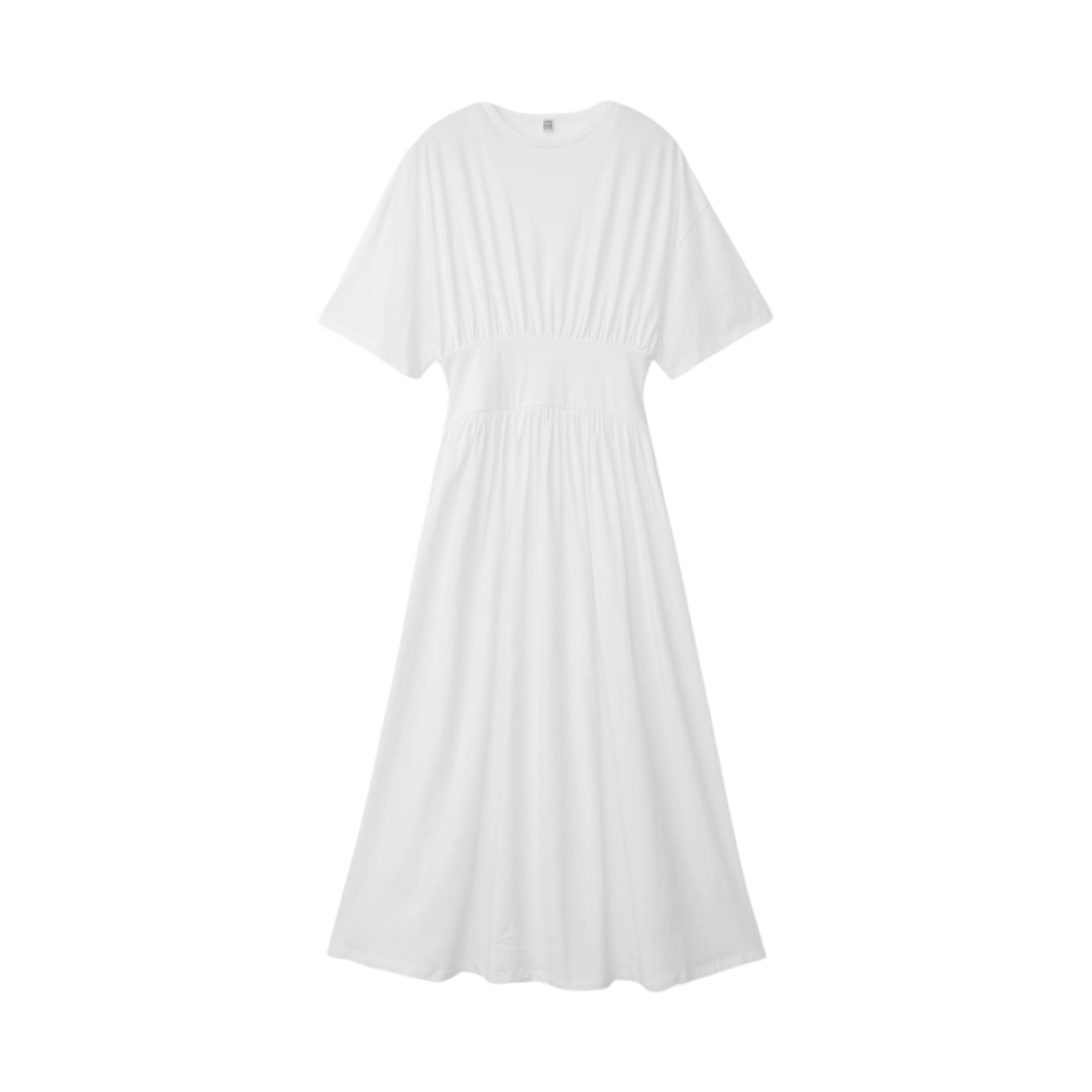 (W) 토템 코튼 티셔츠 드레스 화이트((W) Toteme Cotton T-Shirt Dress White) - 1