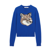 (W) Maison Kitsune Big Fox Head Pullover Knit Royal Blue