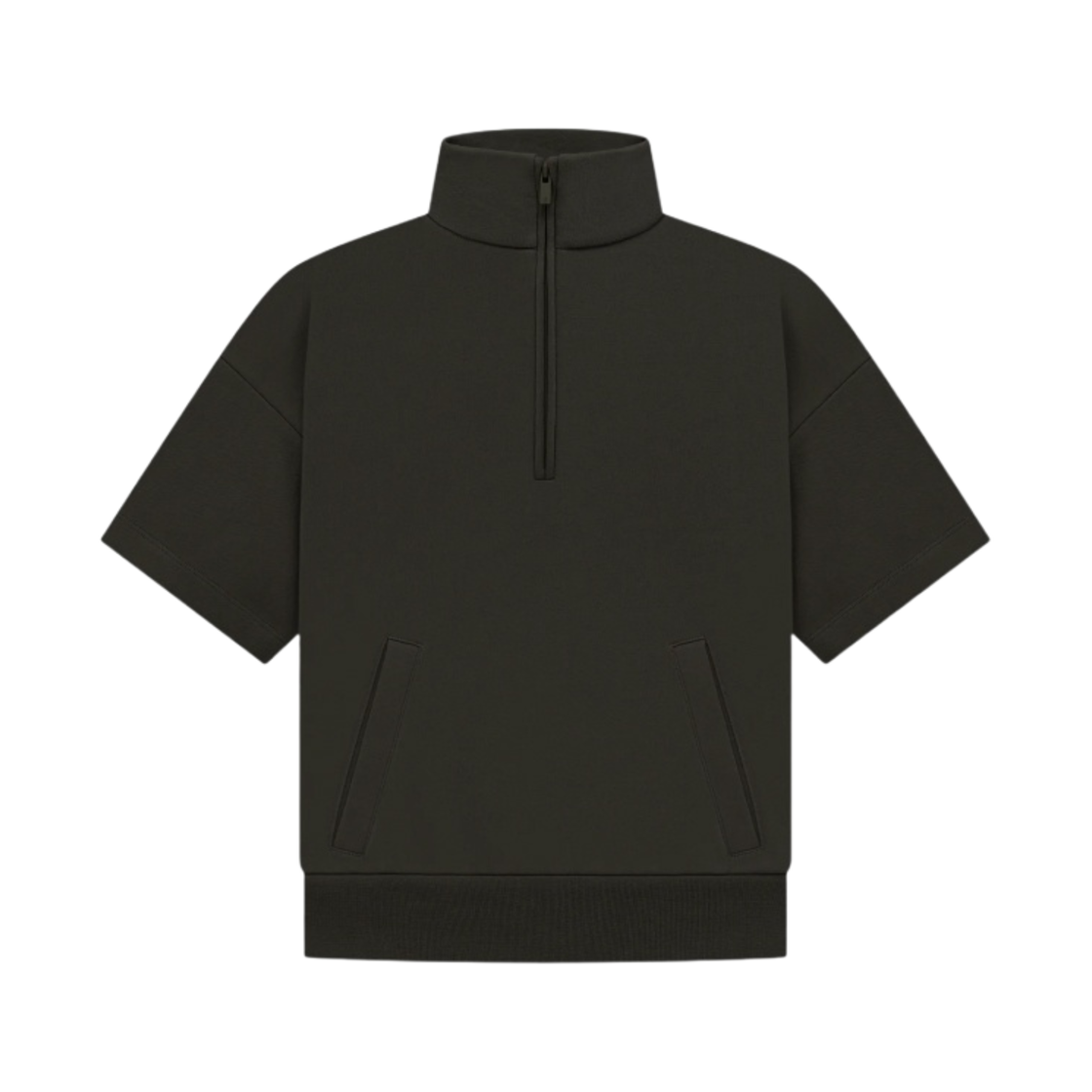 (키즈) 에센셜 하프집 프렌치 테리 모크넥 오프 블랙 - 23SS((Kids) Essentials Halfzip French Terry Mockneck Off Black - 23SS) - 1