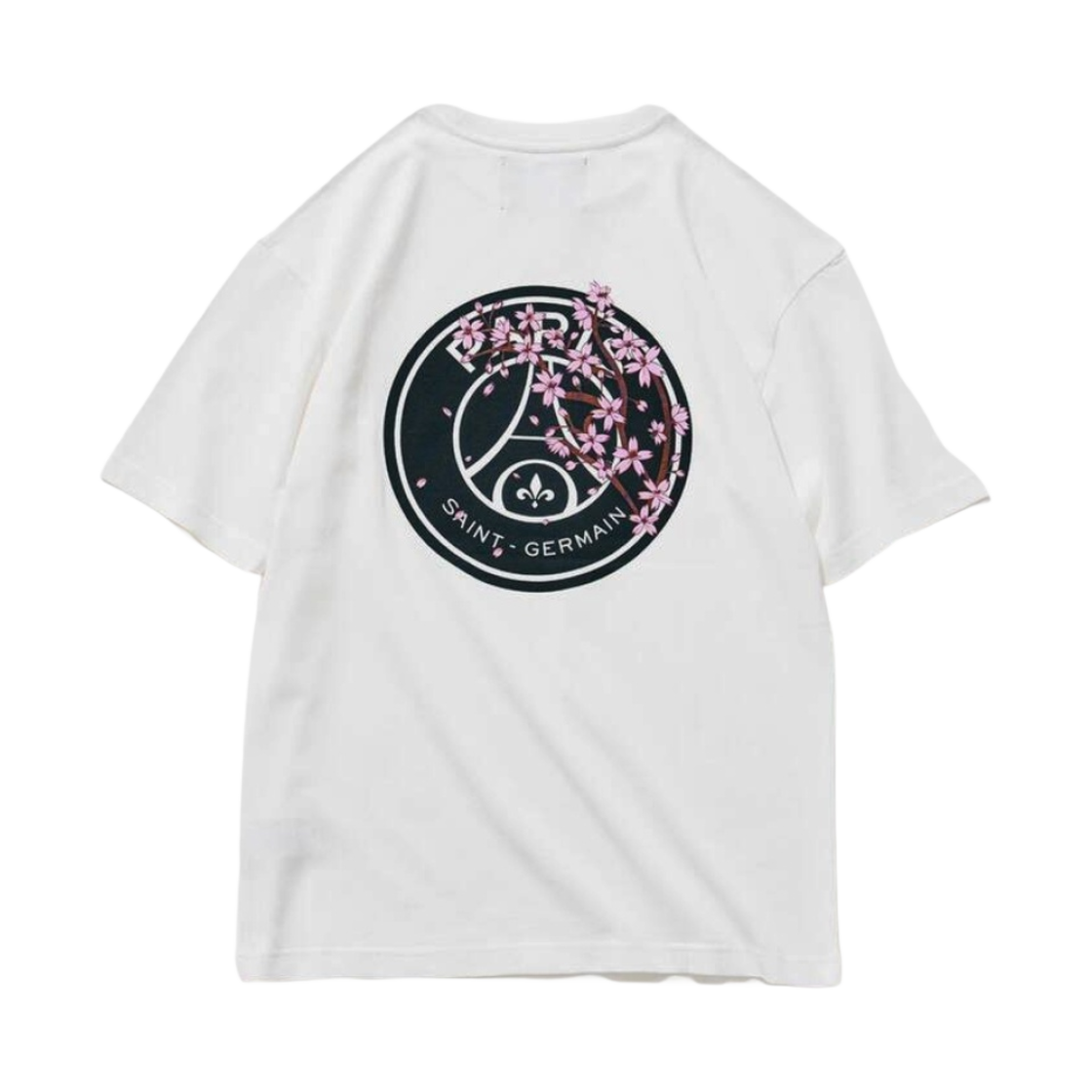 파리 생제르맹 엠블럼 프린트 티셔츠 사쿠라 화이트(Paris Saint-Germain Emblem Print T-Shirt Sakura White)