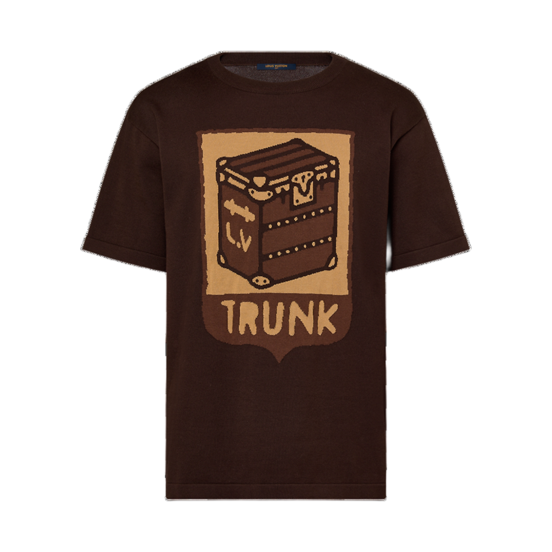 루이비통 숏슬리브 코튼 인타르시아 크루넥 시에나