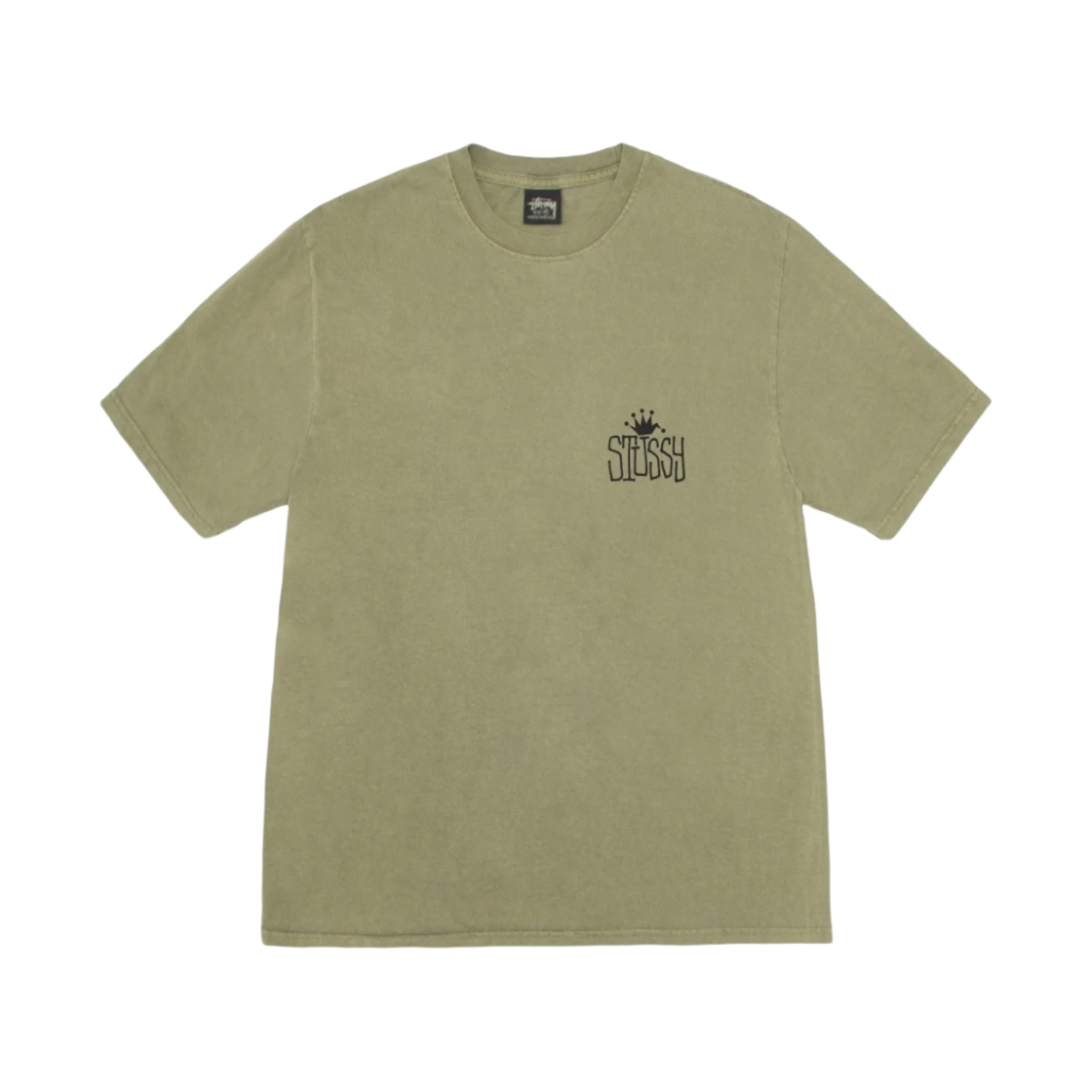 ★人気★【STUSSY】Crown International Pigment Dyed★Olive★ Stussy Crown International Pigment Dyed Tee Black Men's