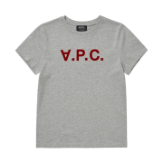 (W) A.P.C. VPC Velvet T-Shirt Light Heather Grey Red