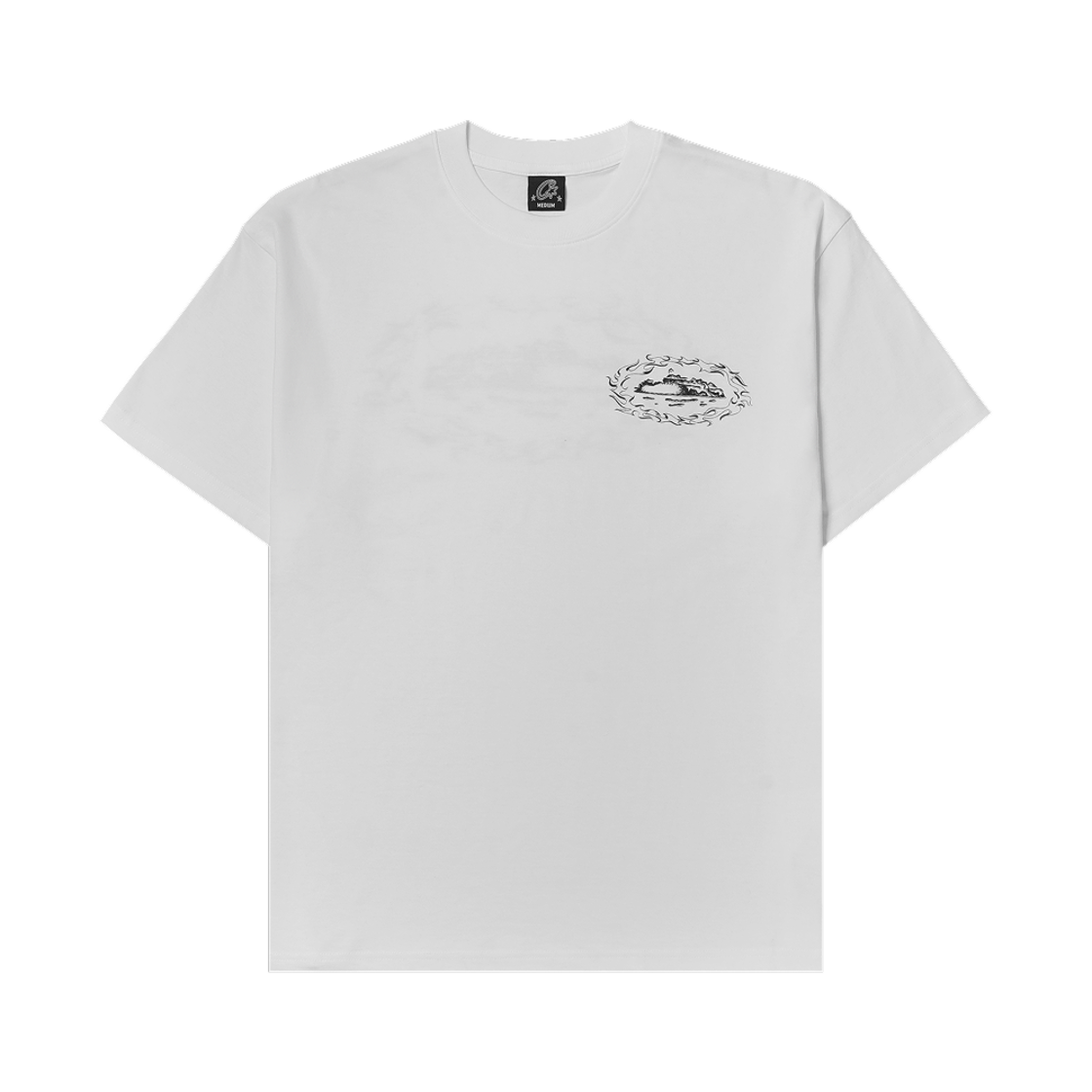- Corteiz Firey Alcatraz T-Shirt New Blank White