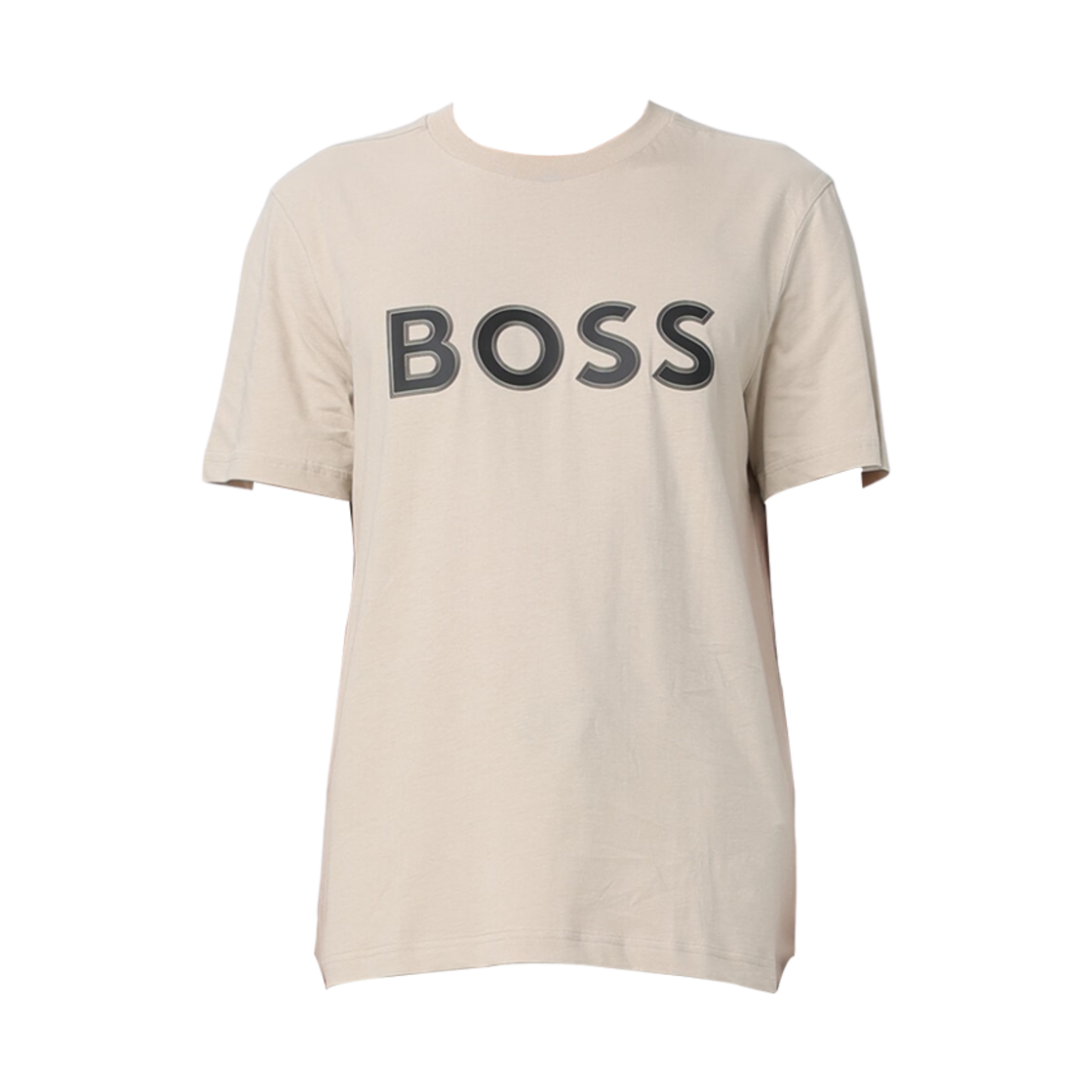 50506344-271 Hugo Boss Cotton Jersey Regular Fit T-Shirt with Logo Print Neutrals