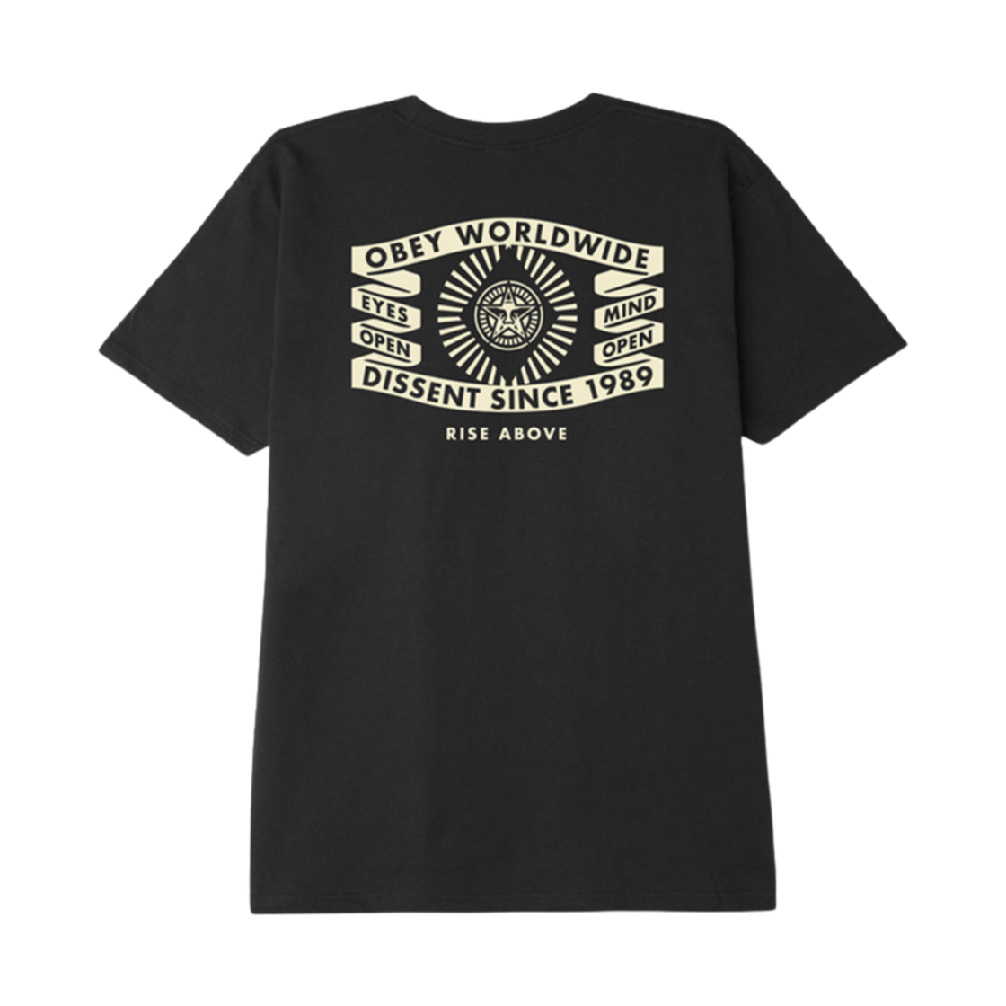 165262979 Obey Eyes Open Banner T-Shirt Black