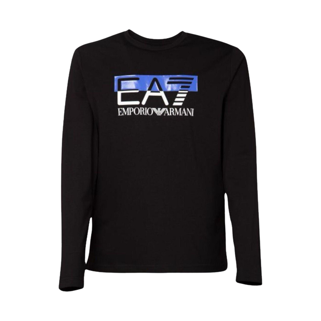 6RPT64PJ03Z1200 Emporio Armani EA7 Logo Print Long Sleeve T-Shirt Black