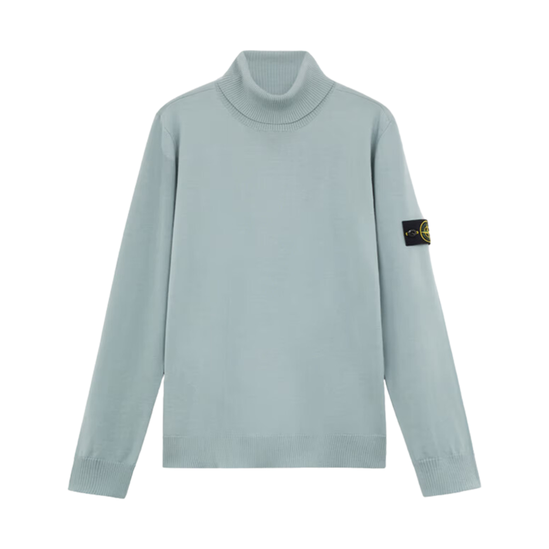 8115525C4-V0066 Stone Island 525C4 Light Pure RWS Wool Turtleneck Sweater with Ribbed Details Green Grey - 24FW