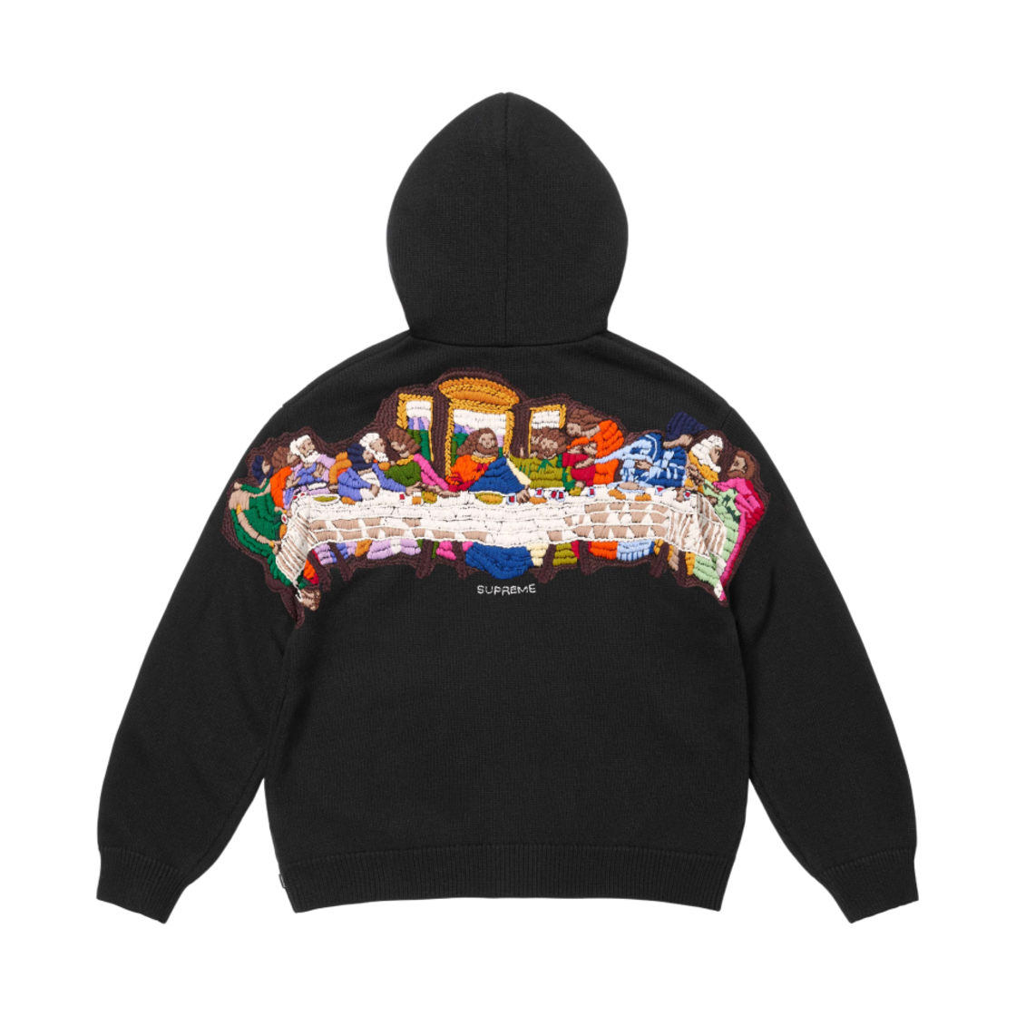 슈프림 라스트 서퍼 자수 집업 후드 스웨터 블랙 - 25SS(Supreme Last Supper Embroidered Zip Up Hooded Sweater Black - 25SS)