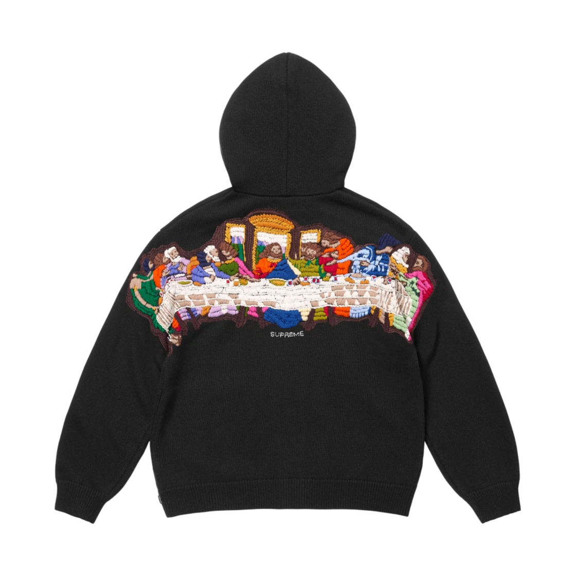 Supreme Supreme Last Supper Embroidered Zip Up Hooded Sweater Black - 25SS · L