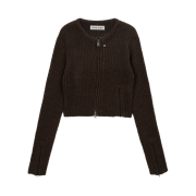Vacant Archive Neah Knitted Zip-Up Brown