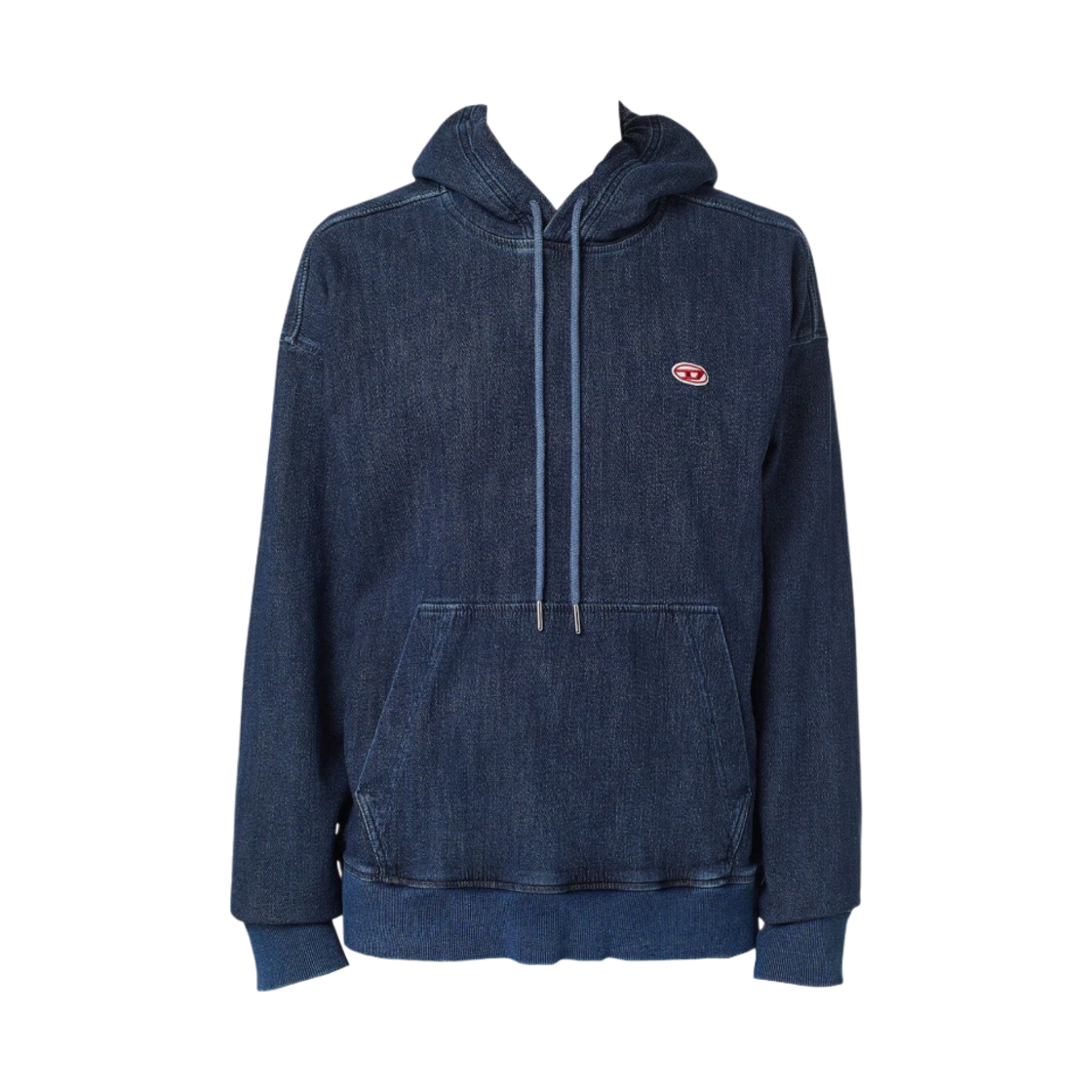 디젤 D-Um-Rib 트랙 데님 후드 네이비 블루(Diesel D-Um-Rib Track Denim Hoodie Navy Blue)