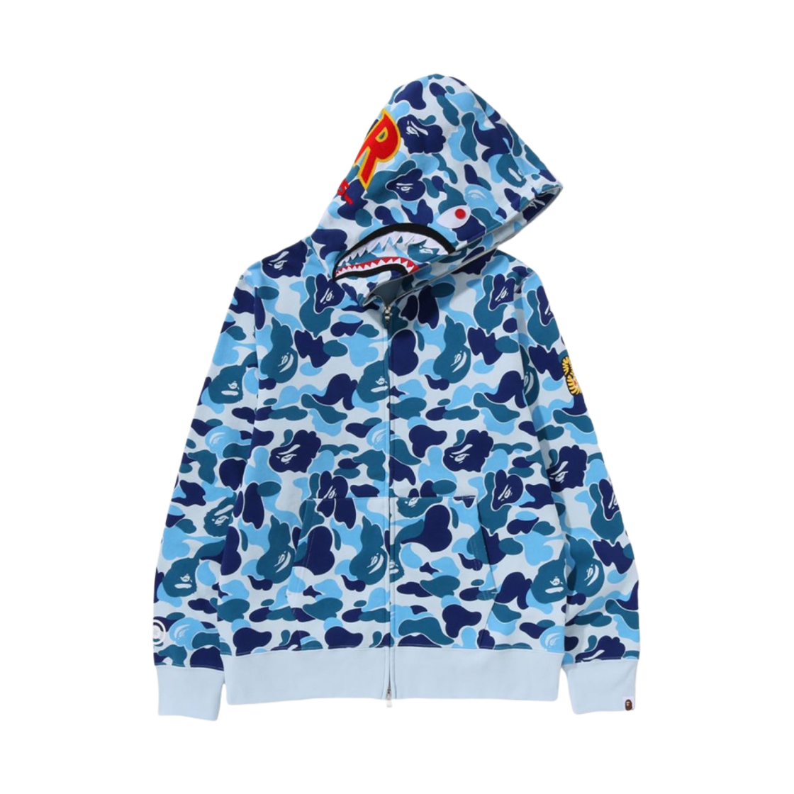 베이프 PONR ABC 카모 샤크 풀 집 후드 블루(BAPE PONR ABC Camo Shark Full Zip Hoodie Blue)