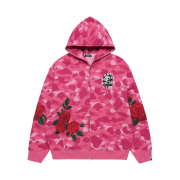 BAPE x Anti Social Club A Bathing Ape Full Zip Hoodie Pink