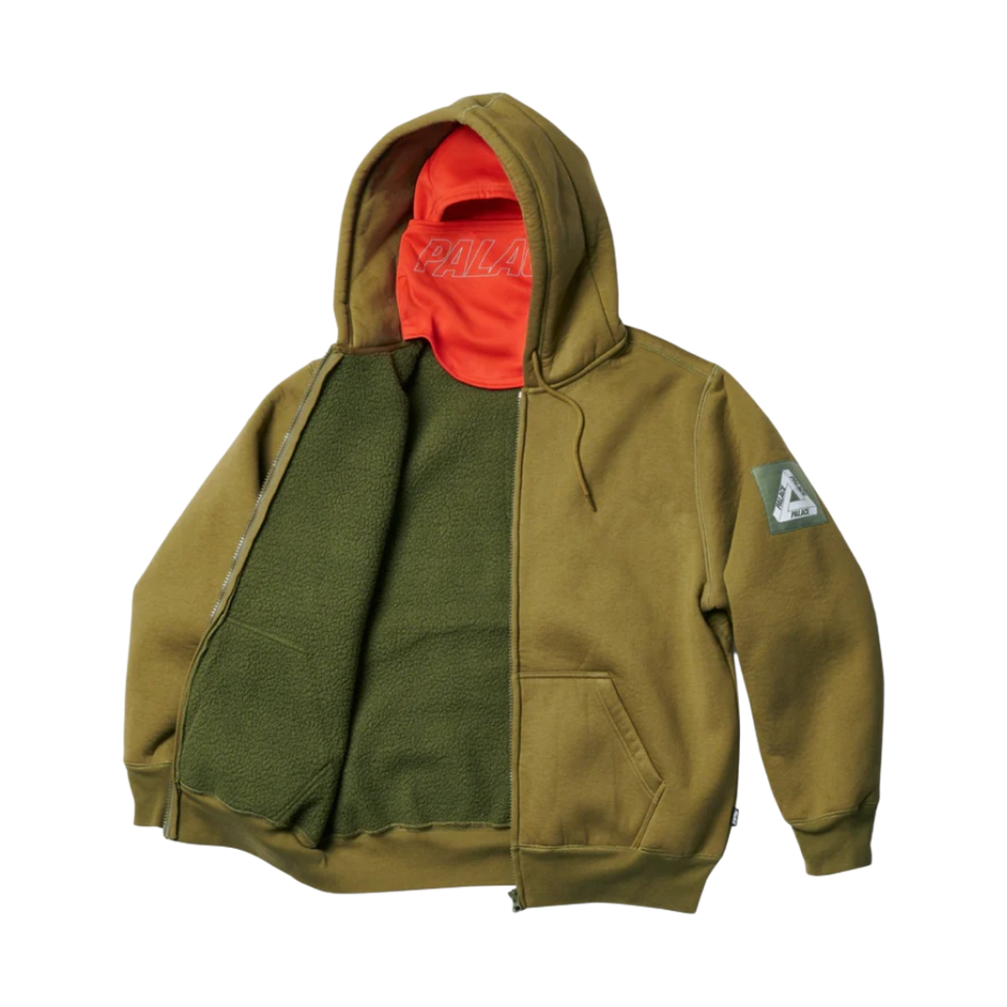 팔라스 페이스마스크 셔링 써멀 후드 올리브 - 23SS(Palace Facemask Shearling Thermal Hood Olive - 23SS) - 2
