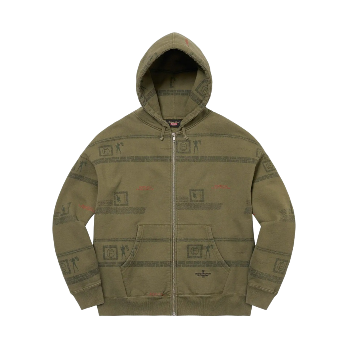 슈프림 x 언더커버 집업 후드 스웨트셔츠 다크 올리브 - 23SS(Supreme x Undercover Zip Up Hooded Sweatshirt Dark Olive - 23SS) - 1