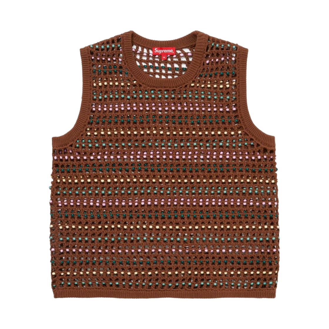 슈프림 비디드 스웨터 베스트 브라운 - 23SS(Supreme Beaded Sweater Vest Brown - 23SS) - 1