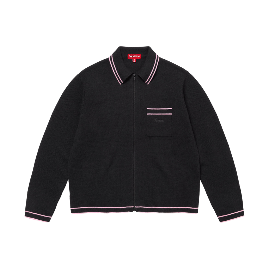 슈프림 집업 폴로 스웨터 블랙 - 24FW(Supreme Zip Up Polo Sweater Black - 24FW)