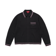 Supreme Zip Up Polo Sweater Black - 24FW
