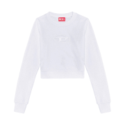 (W) Diesel F-Slimmy-Od Cropped Sweatshirt with Cut-Out Logo White