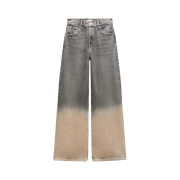 Zara Mid-Rise Wide Leg TRF Jeans Blue Green