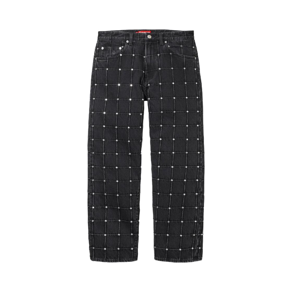 - Supreme Studded Seam Loose Fit Jean Black - 25SS