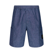 Stone Island L1407 Chambray Canvas Bermuda Shorts Wash - 21SS