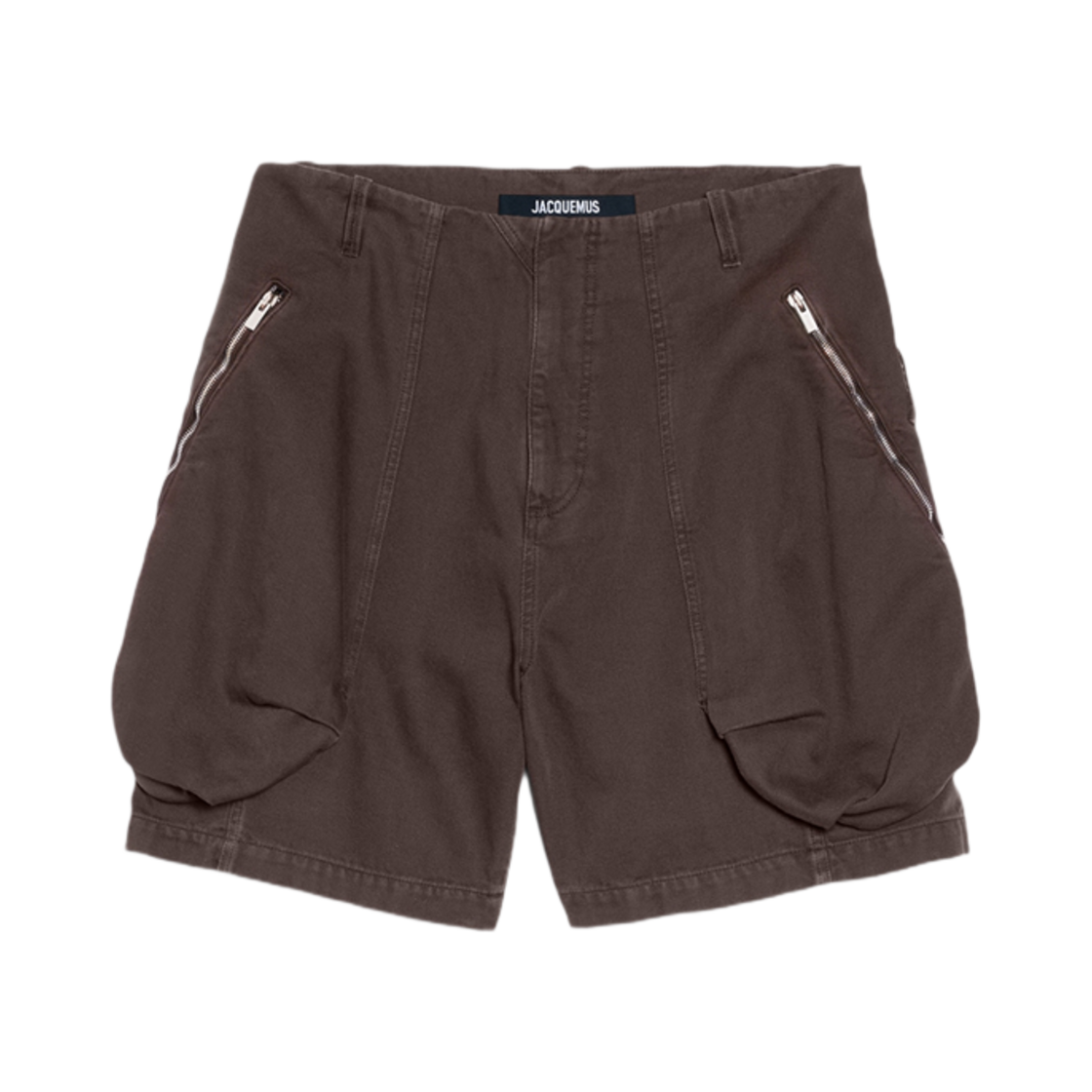236PA057-1485-880 Jacquemus Le Short Cargo Croissant Soft Cargo Shorts Dark Brown