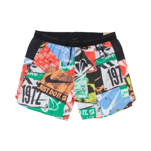Nike Stride Run Energy Dri-Fit 5 Inch Brief Lined Running Shorts Total Orange Black - Asia