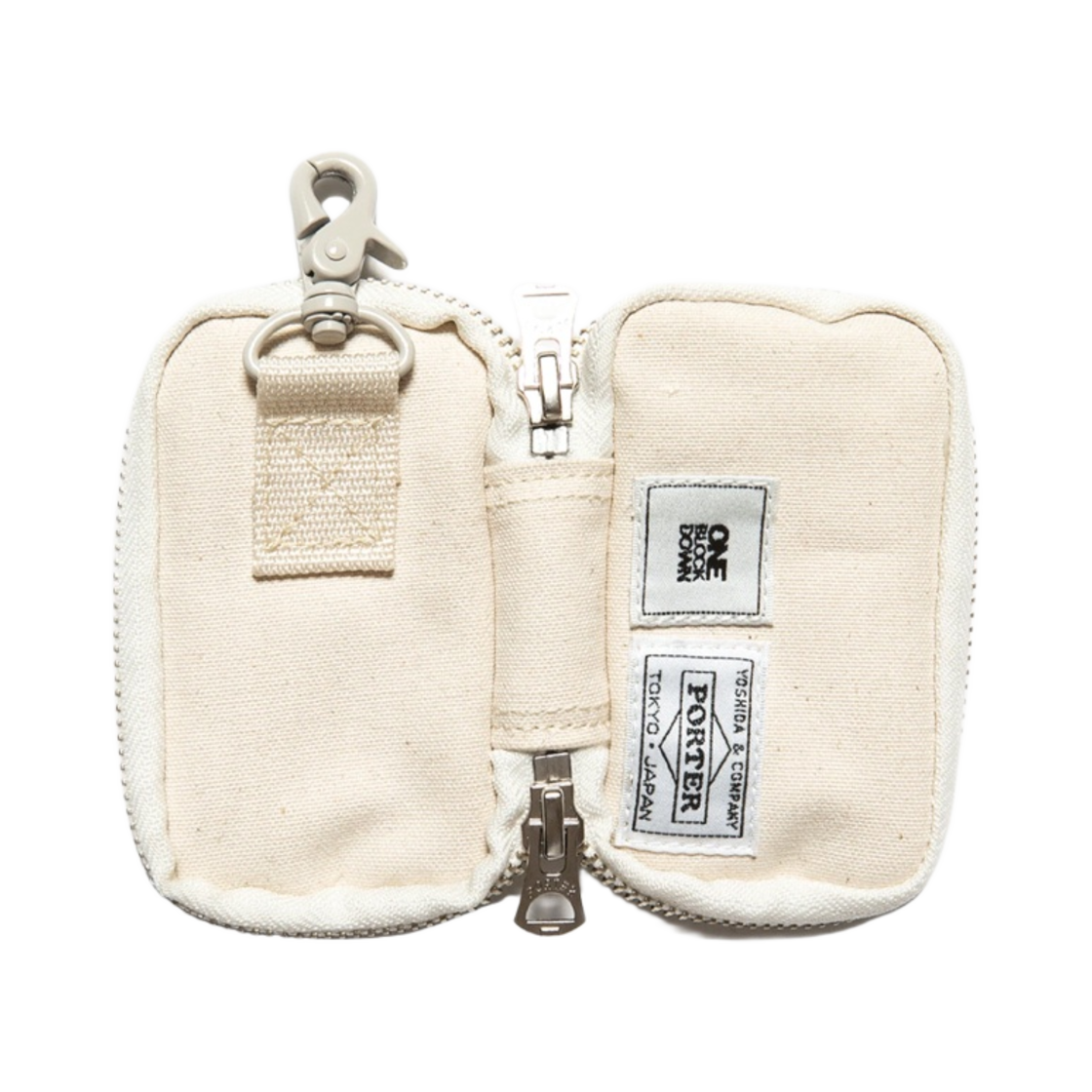 포터 x 원 블록 다운 나일론 키 케이스 에크루(Porter x OBD Nylon Key Case Ecru) - 3