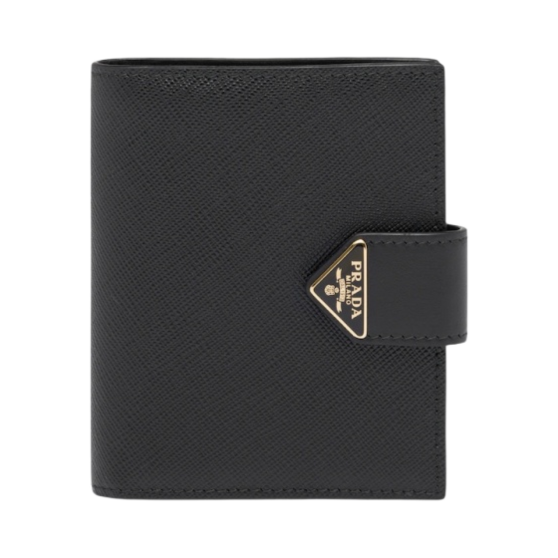 1MV204-2DYG-F0002 Prada Small Saffiano Smooth Leather Wallet Black