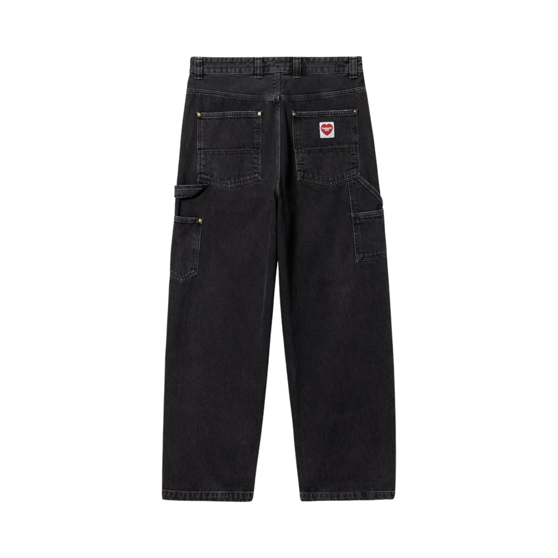 칼하트 WIP 내쉬 루즈 핏 더블 니 팬츠 블랙 스톤 워시드(Carhartt WIP Nash Loose Fit Double Knee Pants Black Stone Washed)