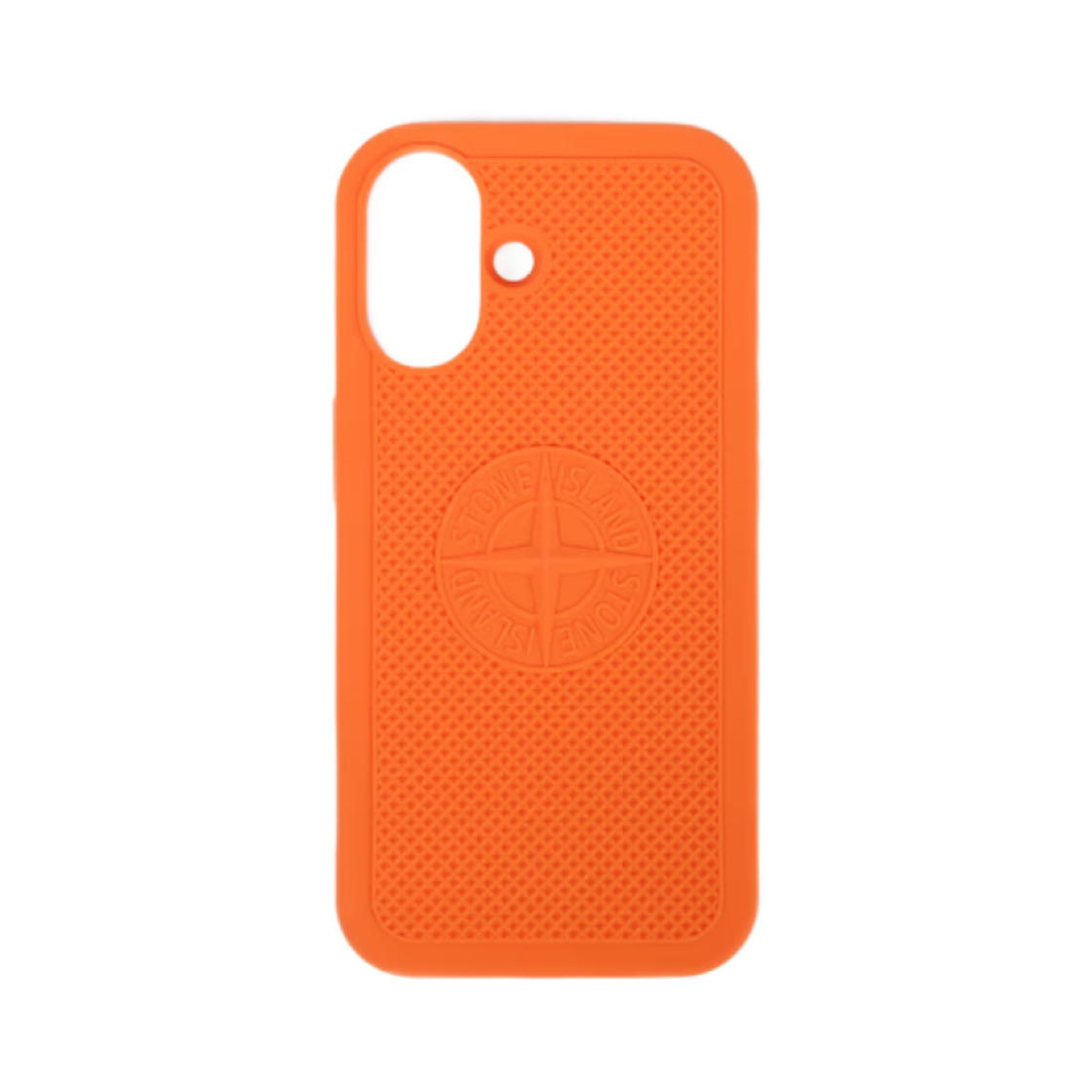 스톤 아일랜드 9500006 러버라이즈드 실리콘 케이스 아이폰 16 오렌지 - 25SS(Stone Island 9500006 Rubberised Silicone Case iPhone 16 Orange - 25SS)