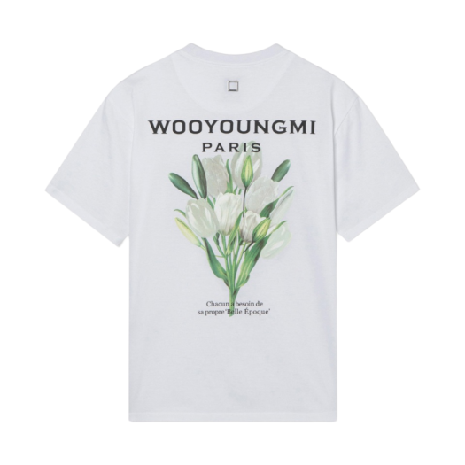 Wooyoungmi Flower Print Back Logo T-Shirt White - 22SS