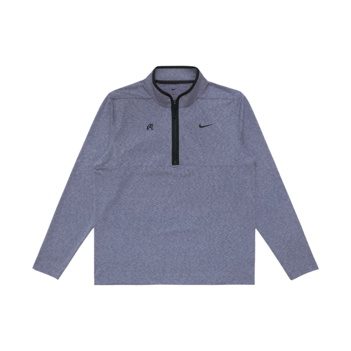 말본 골프 x 나이키 드라이핏 빅토리 헤더 하프 집 탑 액티브 옵시디언(Malbon Golf x Nike Dri-Fit Victory Heather Half Zip Top Active Obsidian) - 1