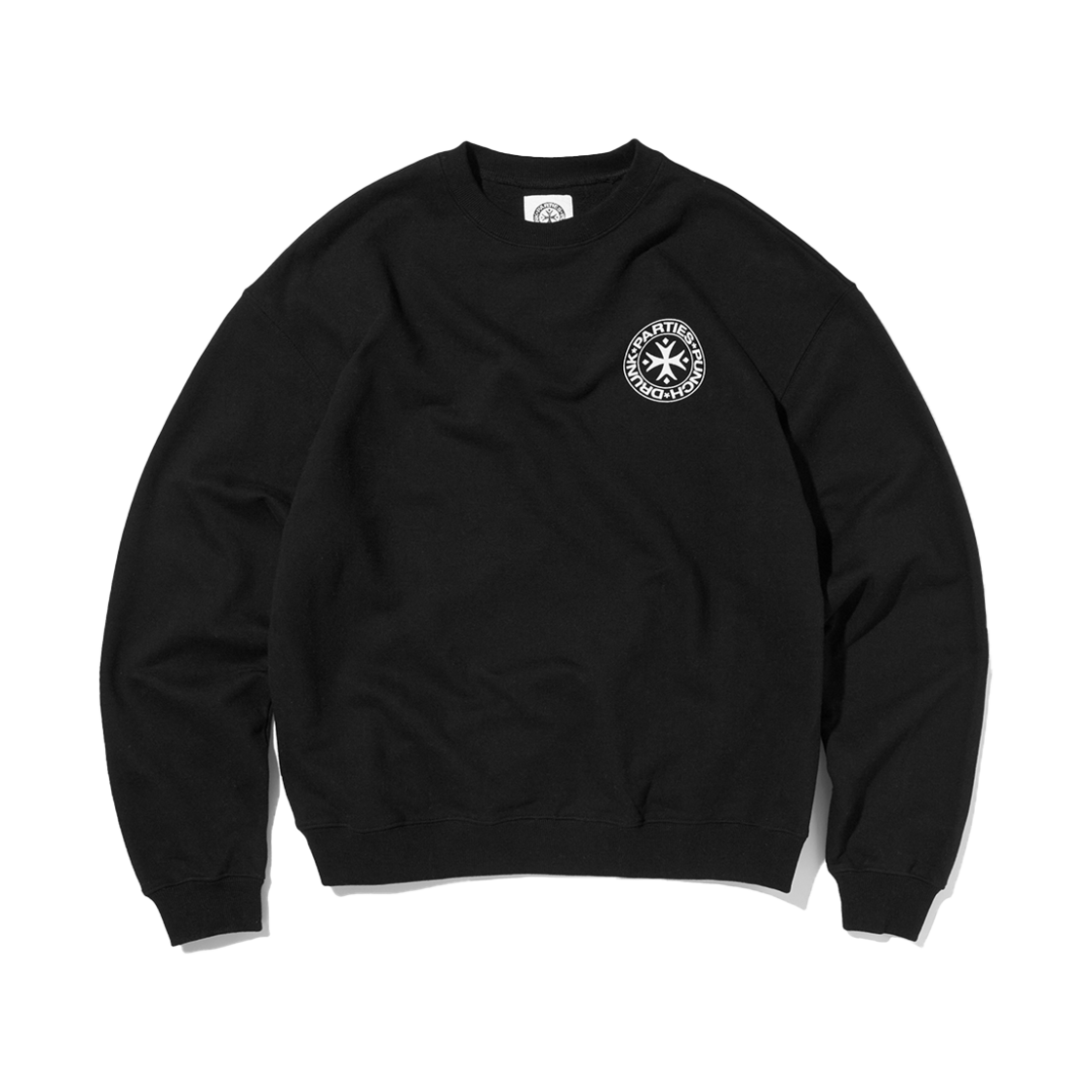 펀치 드렁크 파티즈 서클 로고 스웻셔츠 블랙
