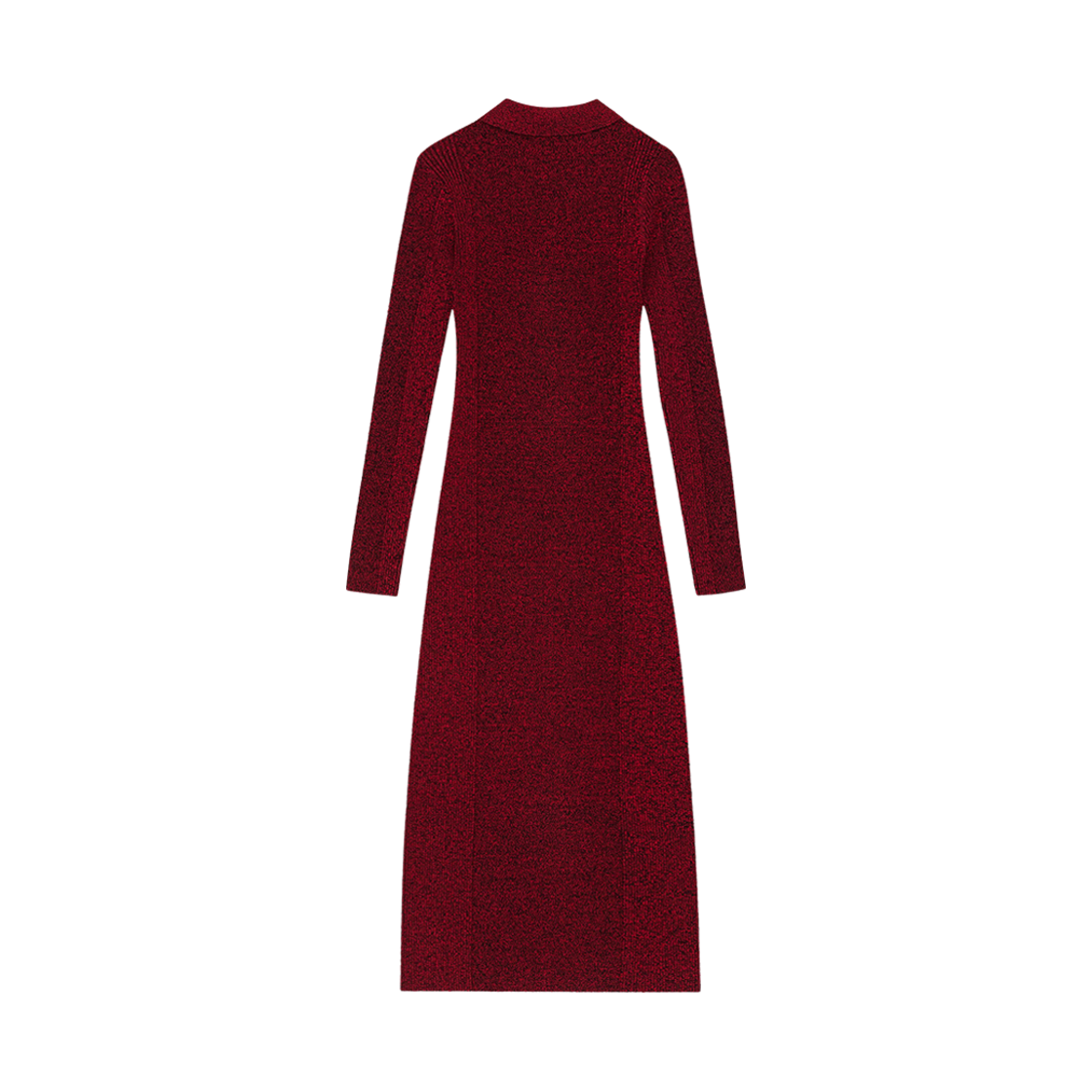 (W) 가니 립 폴로 드레스 하이 리스크 레드((W) Ganni Rib Polo Dress High Risk Red) - 2