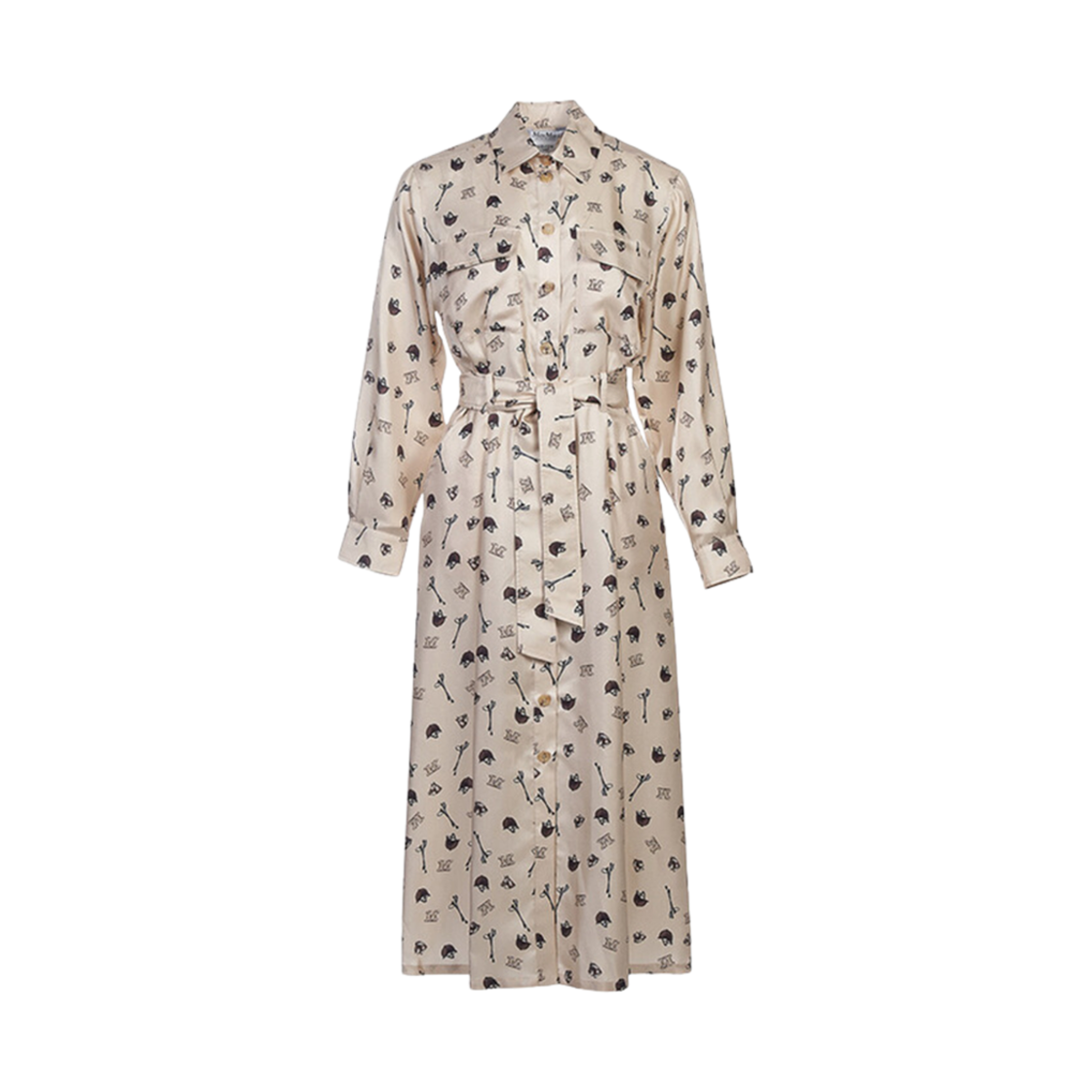 PASTE-001 (W) Max Mara Paste Silk Dress Beige