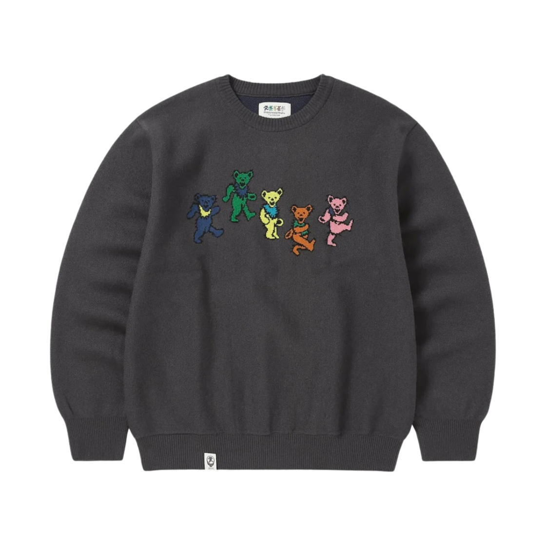 디스이즈네버댓 x 그레이트풀 데드 댄싱 베어 니트 스웨터 오프 블랙(Thisisneverthat x Grateful Dead Dancing Bears Knit Sweater Off Black)