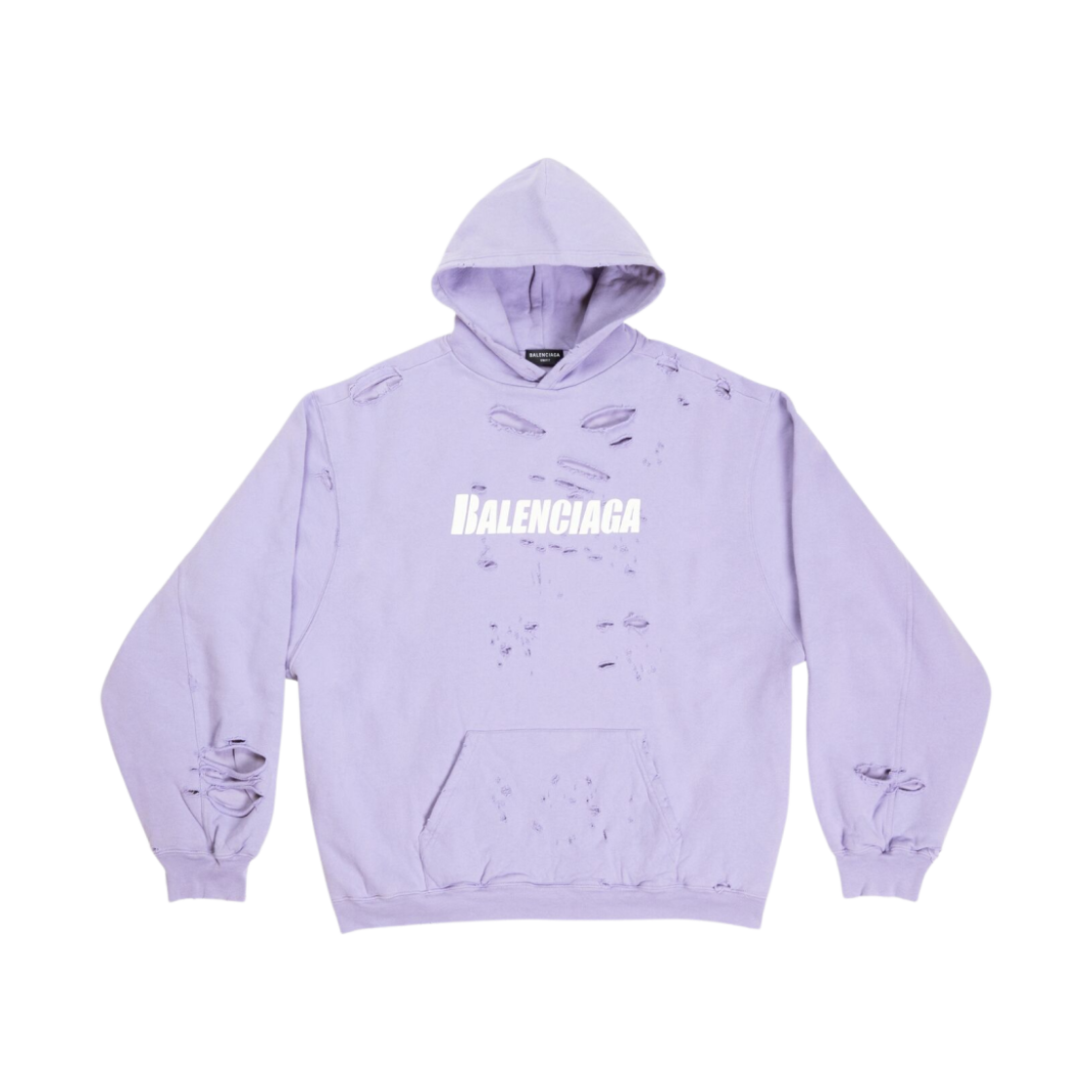 발렌시아가 디스트로이드 후드 라이트 퍼플 화이트(Balenciaga Destroyed Hoodie Light Purple White) - 1