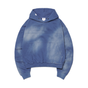 NOMANUAL Stain Washed Hoodie Washed Blue